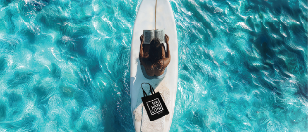 Girl on surfboard