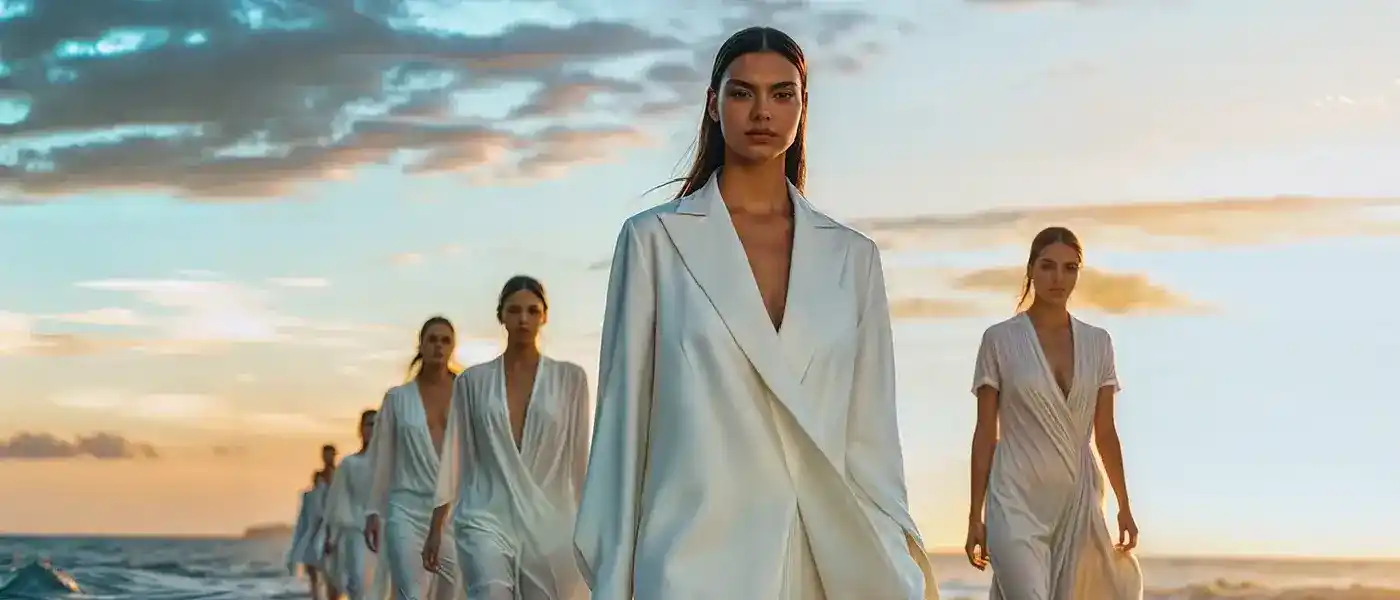 AI beach fashion runway